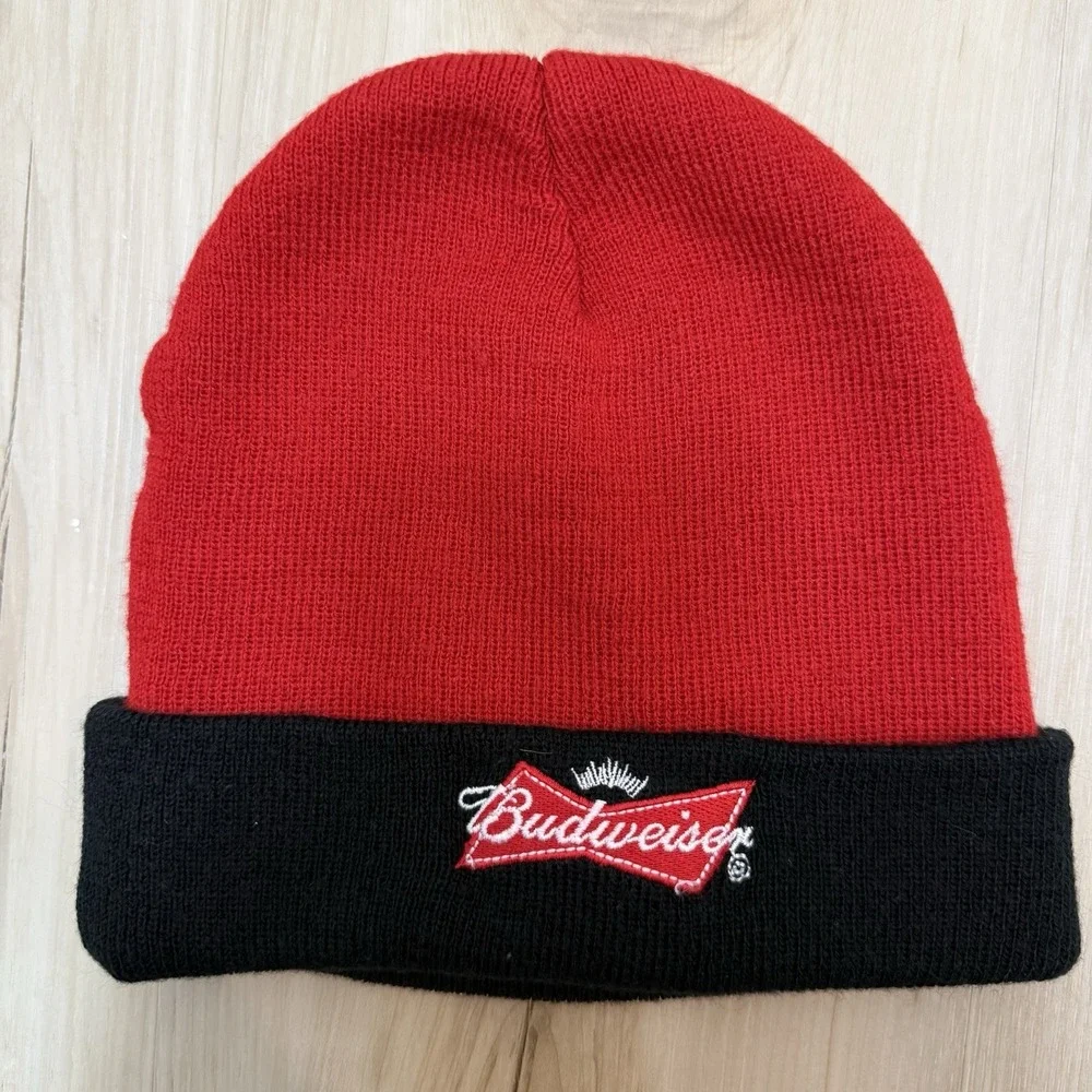 Chicago Bulls Budweiser NBA Black Knit Beanie Hat Unisex Adult Size Small